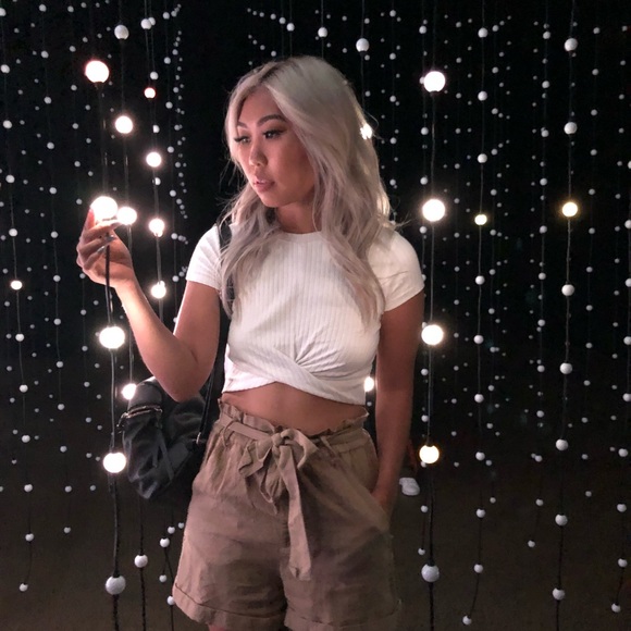 Zara Pants - Khaki tied Shorts